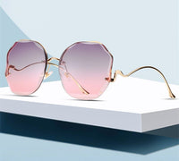 Luxury Gradient Sunglasses – Chic Frameless Design with UV Protection-Purple Pink-State of Style
