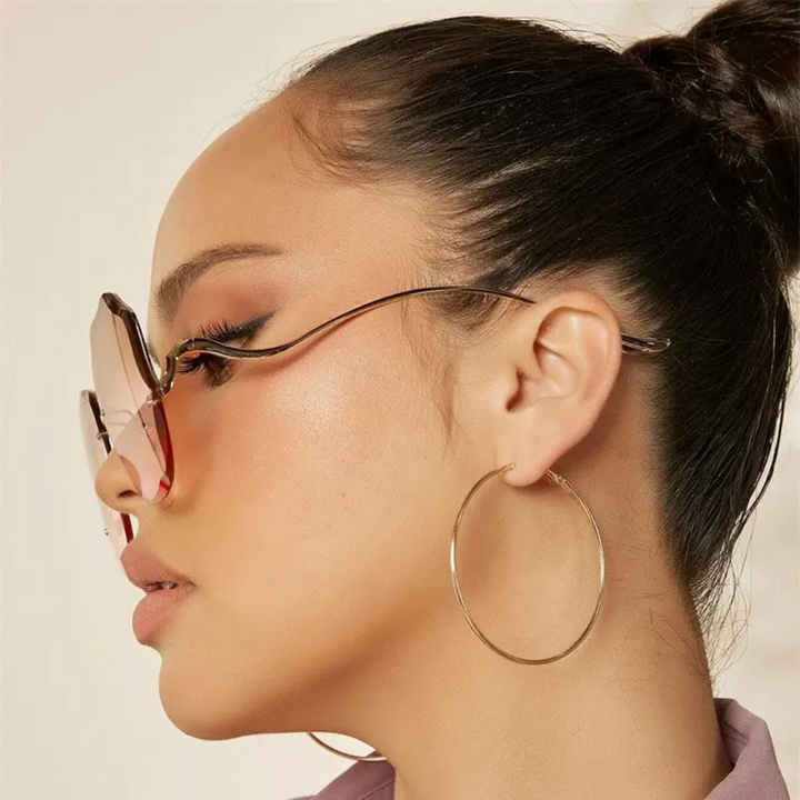 Luxury Gradient Sunglasses – Chic Frameless Design with UV Protection-Purple Pink-State of Style