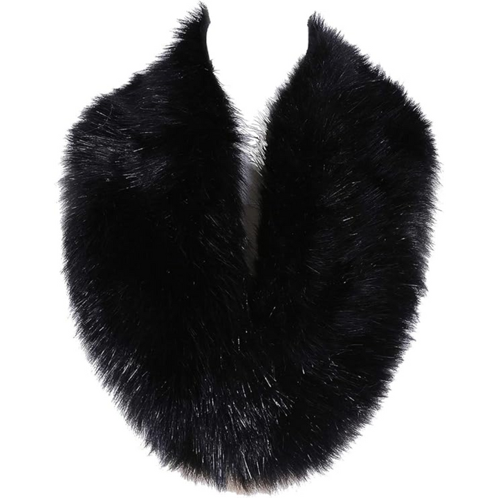 Luxury Imitation Fur Neck Warmer Scarf - Daisy-Black-State of Style