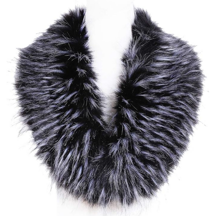 Luxury Imitation Fur Neck Warmer Scarf - Daisy-Black - White-State of Style