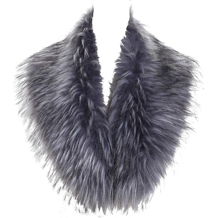 Luxury Imitation Fur Neck Warmer Scarf - Daisy-Grey with tips-State of Style