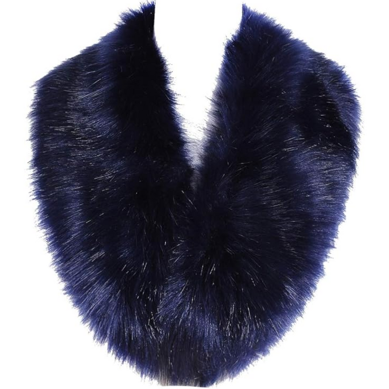 Luxury Imitation Fur Neck Warmer Scarf - Daisy-Marine blue-State of Style