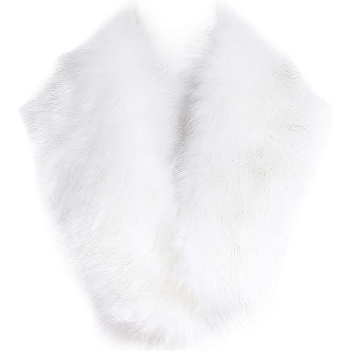 Luxury Imitation Fur Neck Warmer Scarf - Daisy-White-State of Style