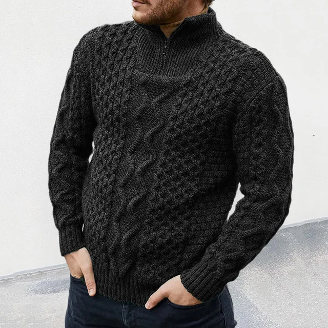 Luxury Knitted Sweater for Men - KnitCraft-Black-M-State of Style