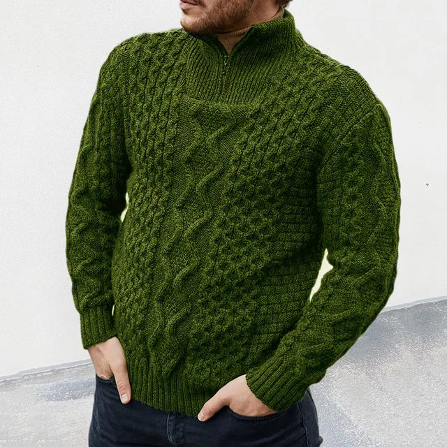 Luxury Knitted Sweater for Men - KnitCraft-Green-M-State of Style