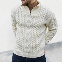 Luxury Knitted Sweater for Men - KnitCraft-White-M-State of Style
