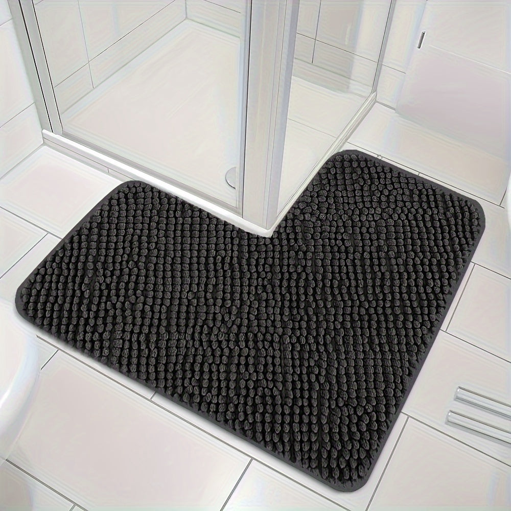 Luxury L-shaped Non-slip Corner Shower Mat - Evelyn-Black-40 cm × 40 cm × 80 cm-State of Style
