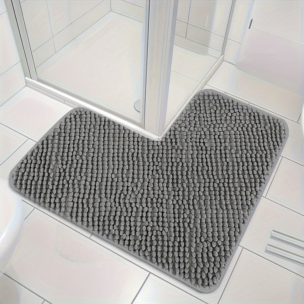Luxury L-shaped Non-slip Corner Shower Mat - Evelyn-Grey-40 cm × 40 cm × 80 cm-State of Style