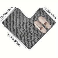 Luxury L-shaped Non-slip Corner Shower Mat - Evelyn-Grey-40 cm × 40 cm × 80 cm-State of Style