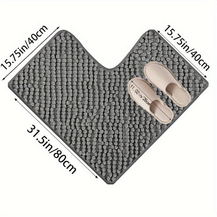Luxury L-shaped Non-slip Corner Shower Mat - Evelyn-Grey-40 cm × 40 cm × 80 cm-State of Style