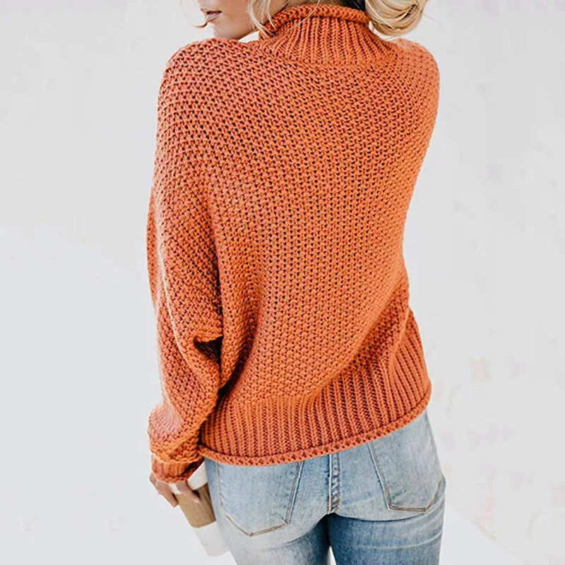 Luxury Ladies Roll Neck - Emma-Orange-S-State of Style