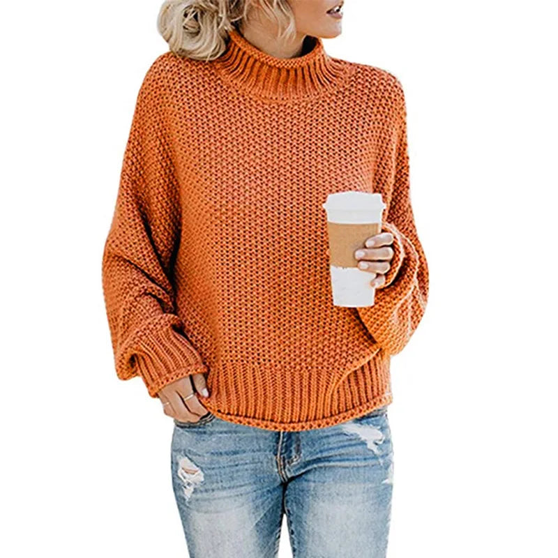 Luxury Ladies Roll Neck - Emma-Orange-S-State of Style