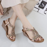 Luxury Ladies' Sandals with Wedge Heel – Celeste-Black-3-State of Style