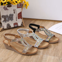 Luxury Ladies' Sandals with Wedge Heel – Celeste-Black-3-State of Style