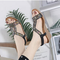 Luxury Ladies' Sandals with Wedge Heel – Celeste-Black-3-State of Style