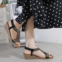 Luxury Ladies' Sandals with Wedge Heel – Celeste-Black-3-State of Style