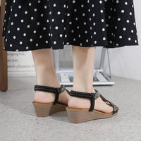 Luxury Ladies' Sandals with Wedge Heel – Celeste-Black-3-State of Style