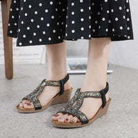 Luxury Ladies' Sandals with Wedge Heel – Celeste-Black-3-State of Style