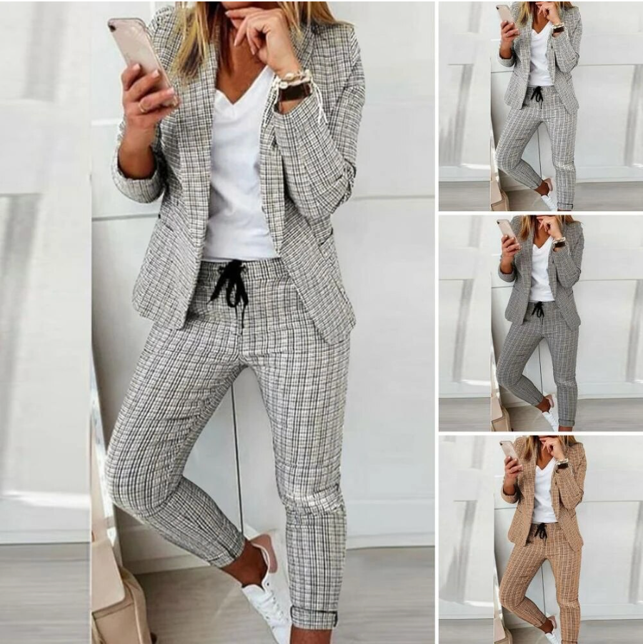 Luxury Ladies Suit - Celeste-Light Grey-S-State of Style