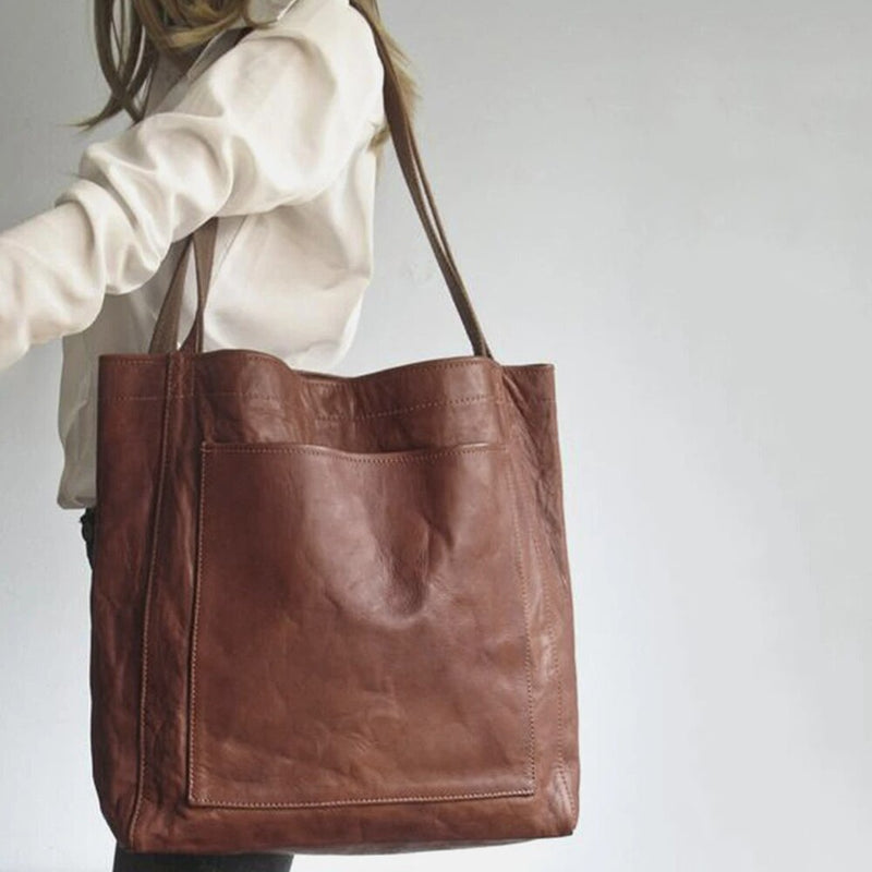 Luxury leather handbag for women - Isabella-Coffee-State of Style