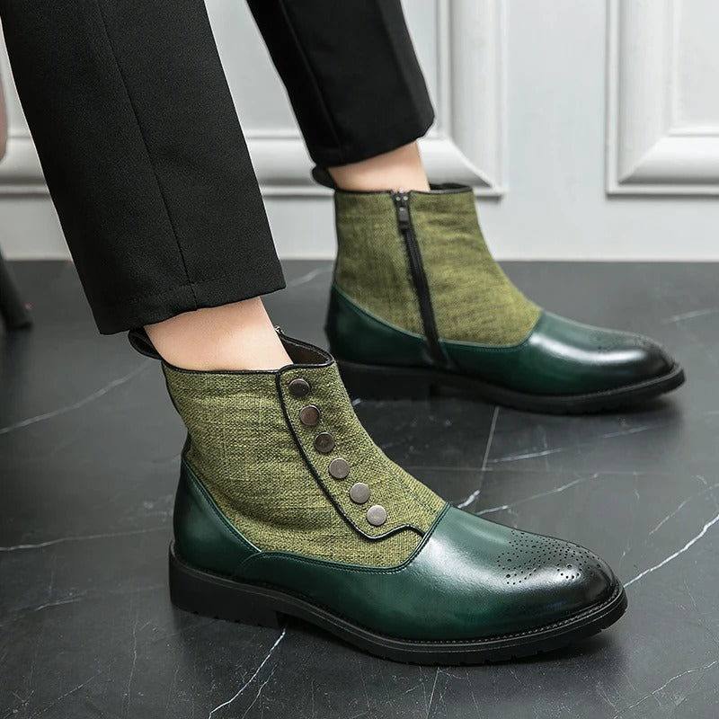 Luxury Leather Men's Boots - Levi-Green-5.0-State of Style