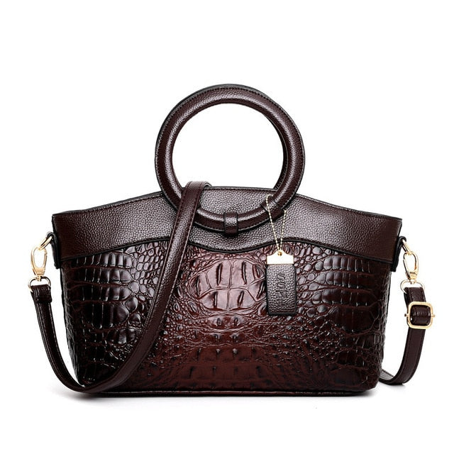 Luxury Leather Shoulder Bag - Liva-Brown-State of Style