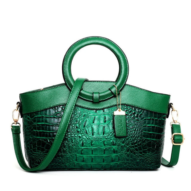 Luxury Leather Shoulder Bag - Liva-Green-State of Style