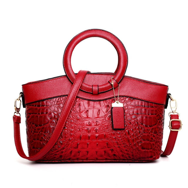Luxury Leather Shoulder Bag - Liva-Red-State of Style