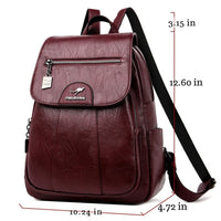 Luxury Leather Women's Backpack - Isolde-Bordeaux red-State of Style