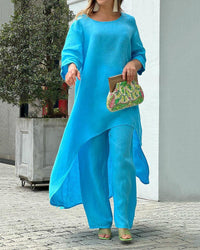 Luxury Leisure Set for Women - Emma-Blue-S-State of Style