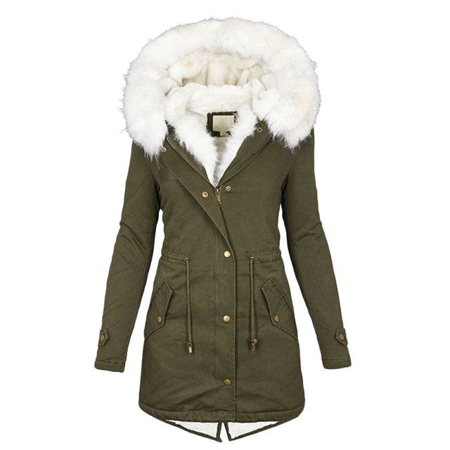 Luxury Lined Ladies Winter Coat - Elena-Green-S-State of Style