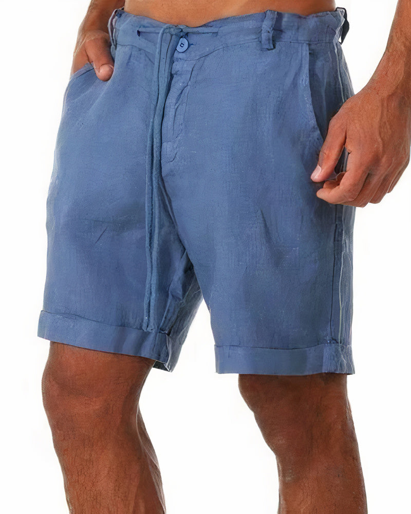 Luxury Linen Men's Shorts - Armand-Blue-S-State of Style