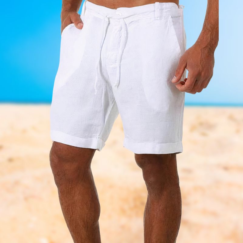 Luxury Linen Men's Shorts - Armand-White-S-State of Style