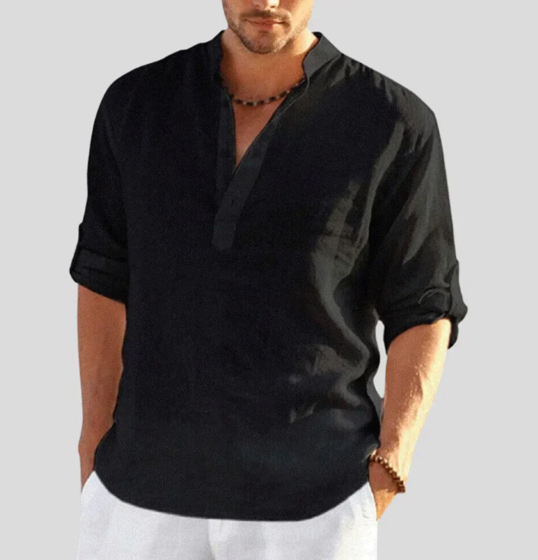 Luxury Linen Shirt - Hugo-Black-S-State of Style