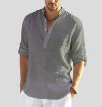 Luxury Linen Shirt - Hugo-Grey-S-State of Style