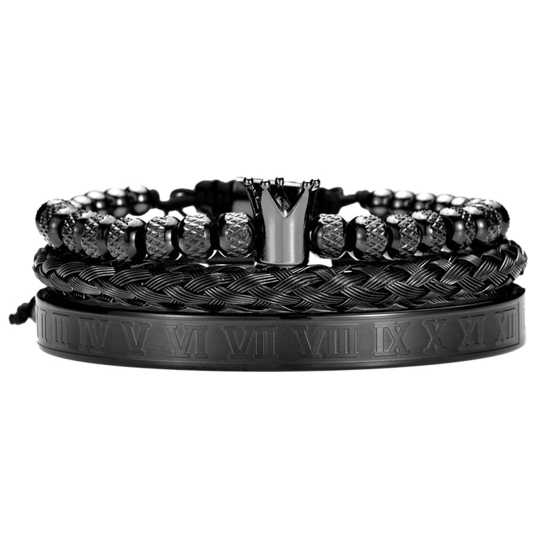 Luxury Men's Bracelet Set – Julius-Black Crown Set-State of Style