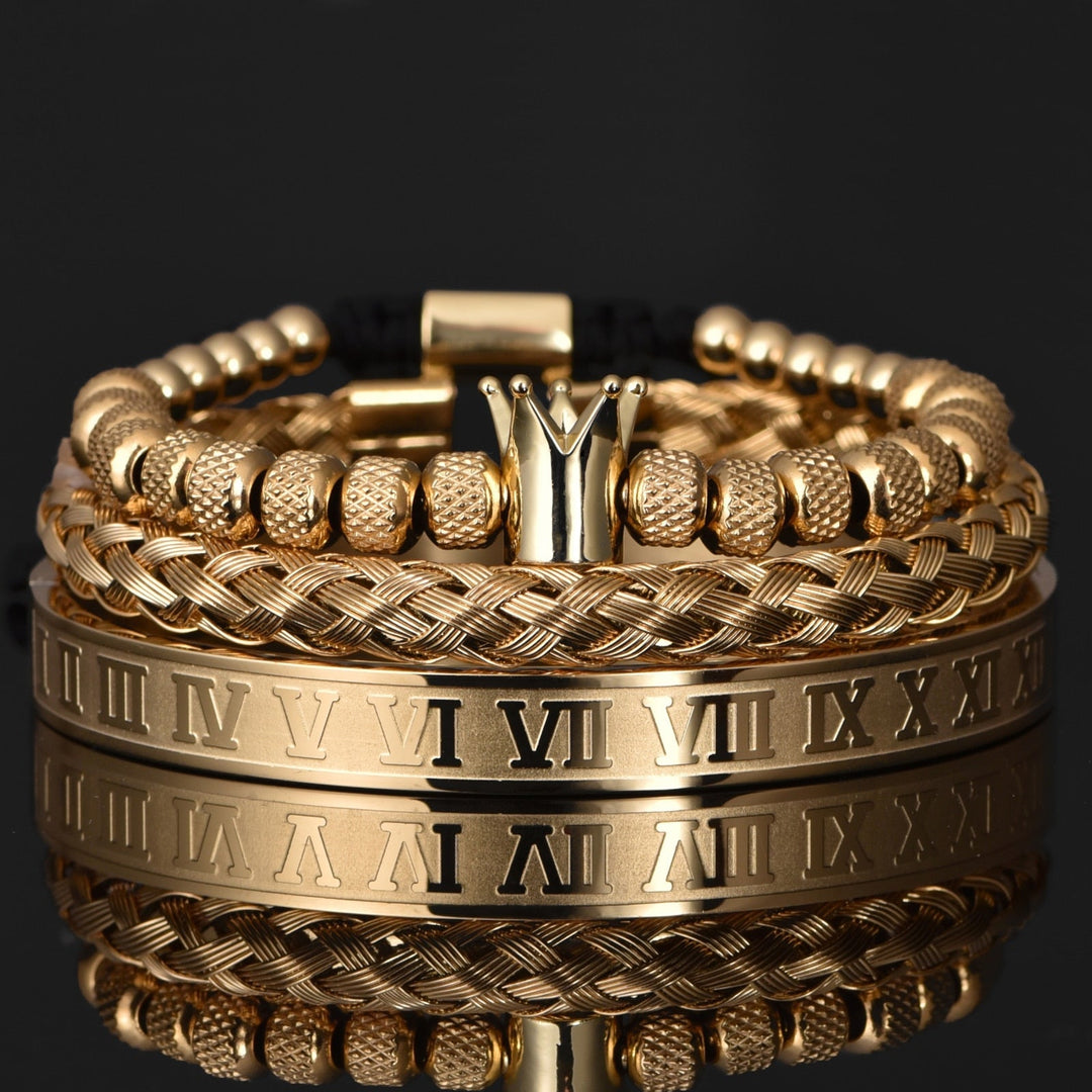 Luxury Men's Bracelet Set – Julius-Golden Crown Set-State of Style