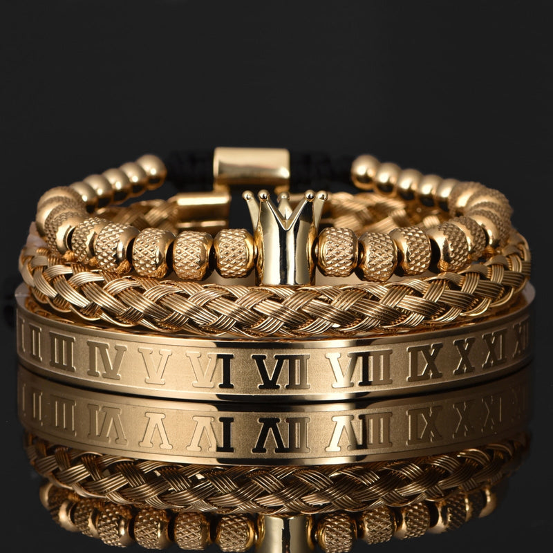Luxury Men's Bracelet Set – Julius-Golden Crown Set-State of Style