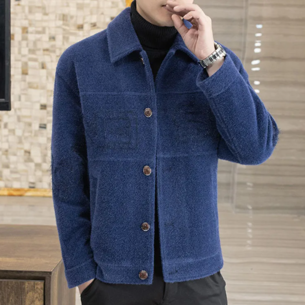 Luxury Men's Coat with Timeless Class - Bastien-Blue-S-State of Style