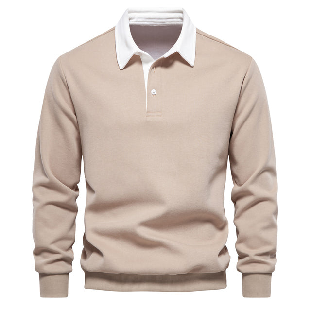 Luxury Men's Polo Sweater - Oliver-Beige-S-State of Style