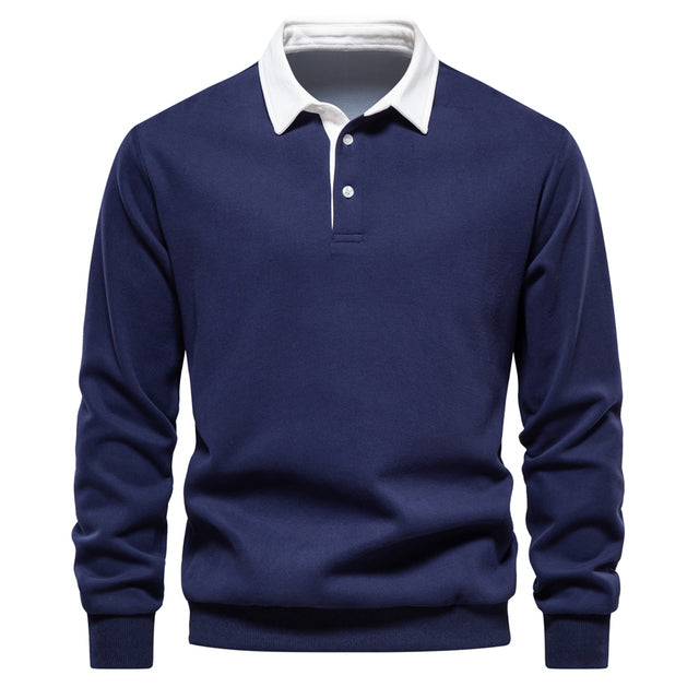 Luxury Men's Polo Sweater - Oliver-Dark Blue-S-State of Style