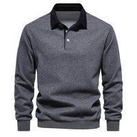 Luxury Men's Polo Sweater - Oliver-Dark Grey-S-State of Style