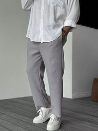 Luxury Men's Trousers in Soft Fabric – Alessio-Gray-S-State of Style
