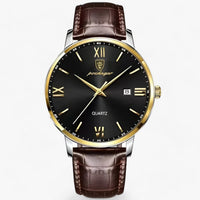Luxury Men's Watch with Leather Strap – Adrien-Gold Black-State of Style