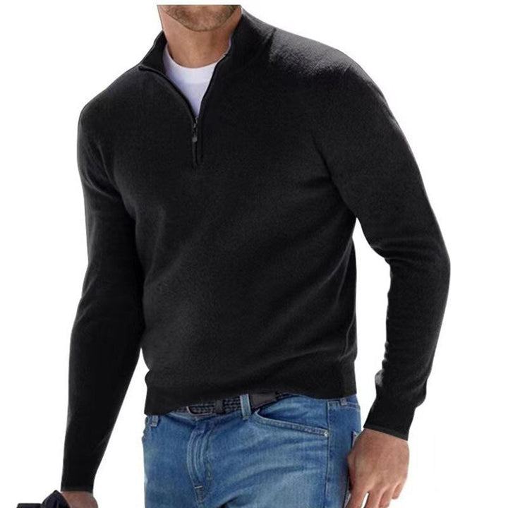 Luxury Men's Zip Sweater - Mason-Black-S-State of Style