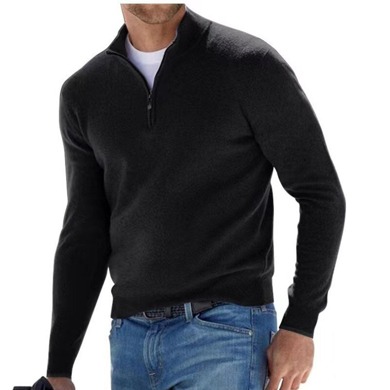 Luxury Men's Zip Sweater - Mason-Black-S-State of Style