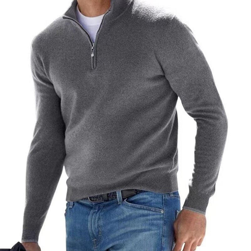 Luxury Men's Zip Sweater - Mason-Grey-S-State of Style