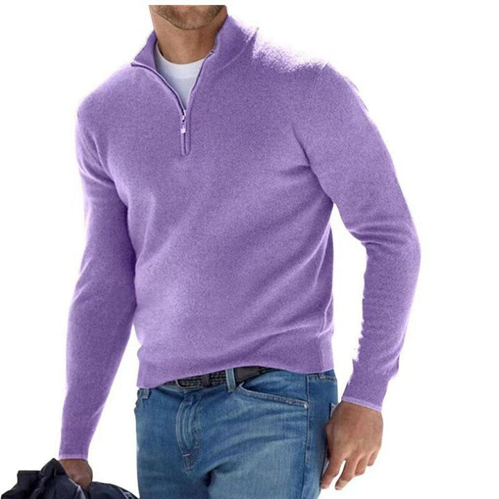 Luxury Men's Zip Sweater - Mason-Purple-S-State of Style