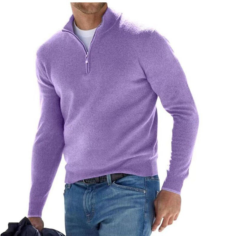 Luxury Men's Zip Sweater - Mason-Purple-S-State of Style