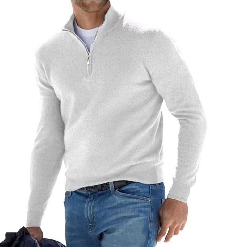 Luxury Men's Zip Sweater - Mason-White-S-State of Style